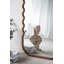 Miroir de plancher en bois avec cadre brun unique
