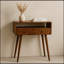 Mini console en bois massif de style nordique, 2 tiroirs, 1 fente ouverte