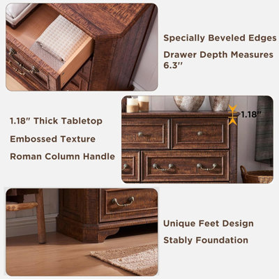 Theron 5-Drawer Manufactured Wood Tall Chest