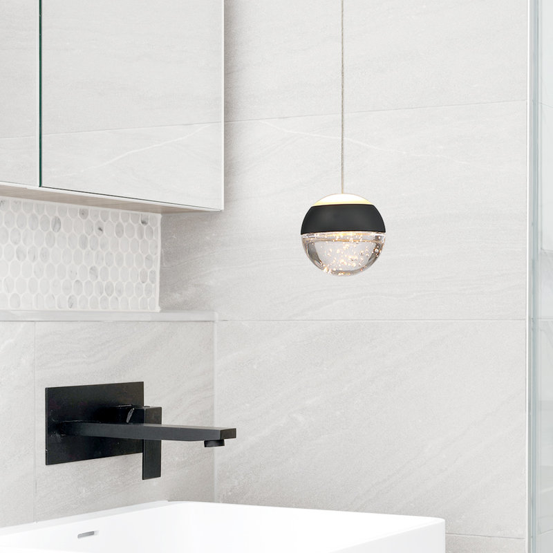 Detrevion 1 - Light LED Single Pendant, Matte Black