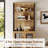 Modern 72" Tall Bookcases With Glass Doors And Adjustable Shelves, Library Book Shelf With Storage Cabinet And Open Book Shelfs, Wood Bookshelves For Home Office, Living Room, Oak-1333220905