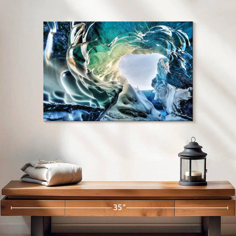 Grotte glaciaire d'Alvord en Islande, H 16 po x l 24 po