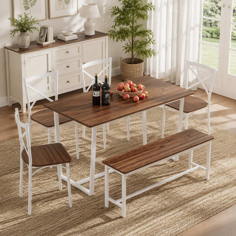 Ensemble de table de salle à manger 6 pièces 6 pièces Parfait pour la cuisine, le coin-repas et le salon