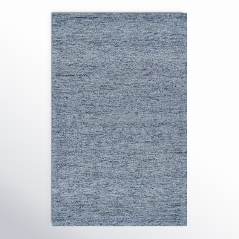 Zaley Handmade Tufted Wool Blue/Sand Area Rug, Rectangle 8' x 10'