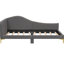 Lit de jour simple avec tête de lit et accoudoirs en lin gris - Structure confortable, polyvalente-1507394032-1507394046