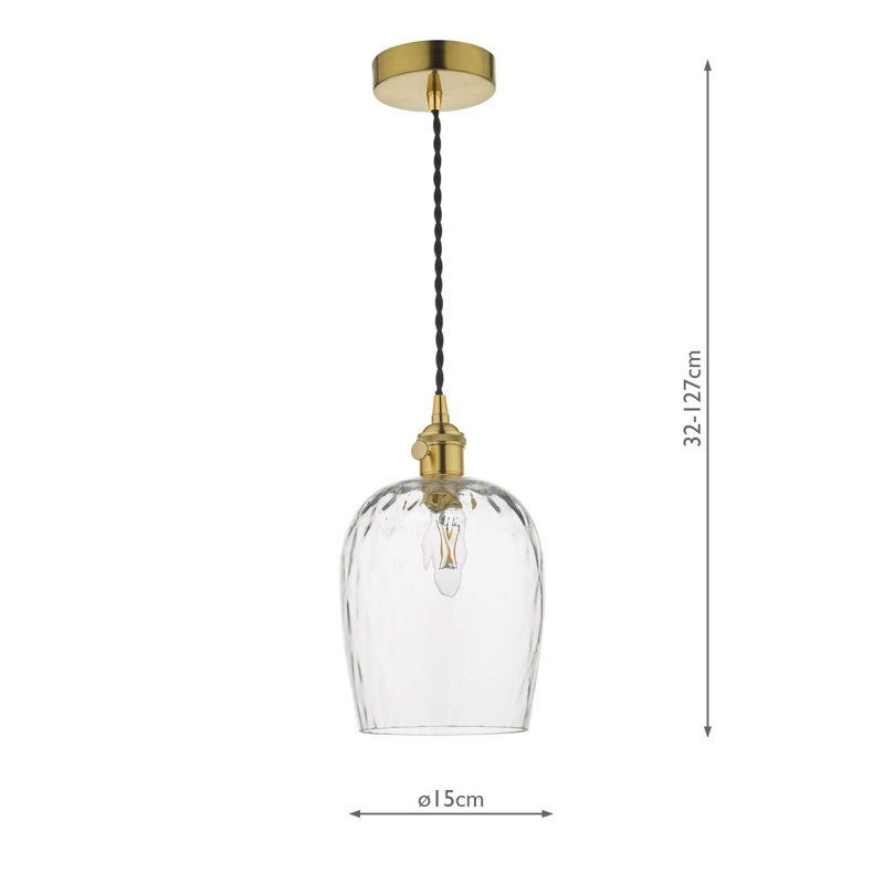 1 - Light Pendant, Natural Brass