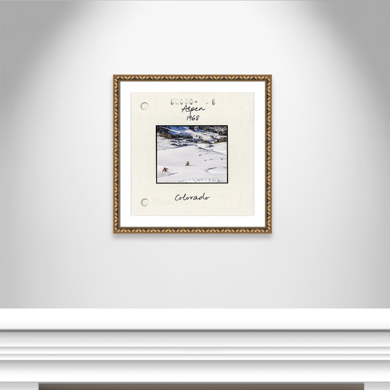 Aspen Print par CAD Designs, 28.5'' W x 28.5'' H, Matted Print, Gold Leaf Beads