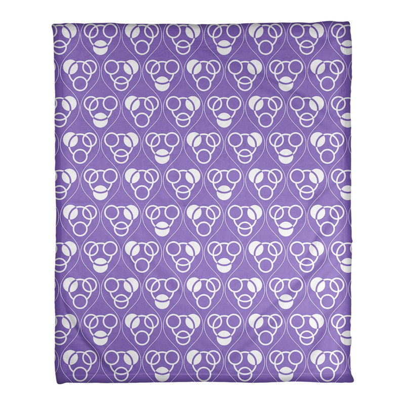 Couverture polaire à cercles classiques, l 60 po x L 80 po, Mauve / Blanc
