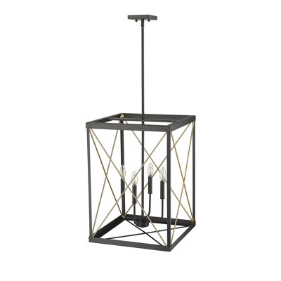 Luminaire suspendu rectangulaire à 4 lumières Wesla