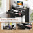 39.5" Expandable Rolling Computer Desk with Monitor Shelf 2-tier Desktop 2 Drawers-1027485603
