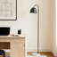 Lampe sur pied 64 po moderne en métal noir mat avec tête pivotante-420049712