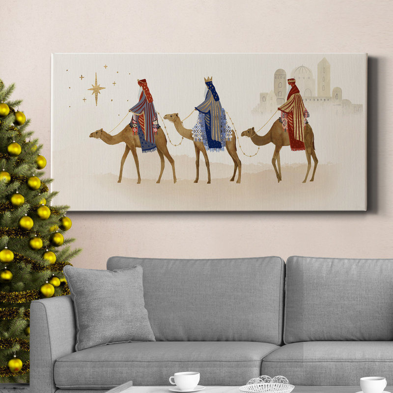 «Away In A Manger Collection D Premium», toile tendue avec châssis - prête à être accrochée, H 12 po x l 24 po x P 1,5 po
