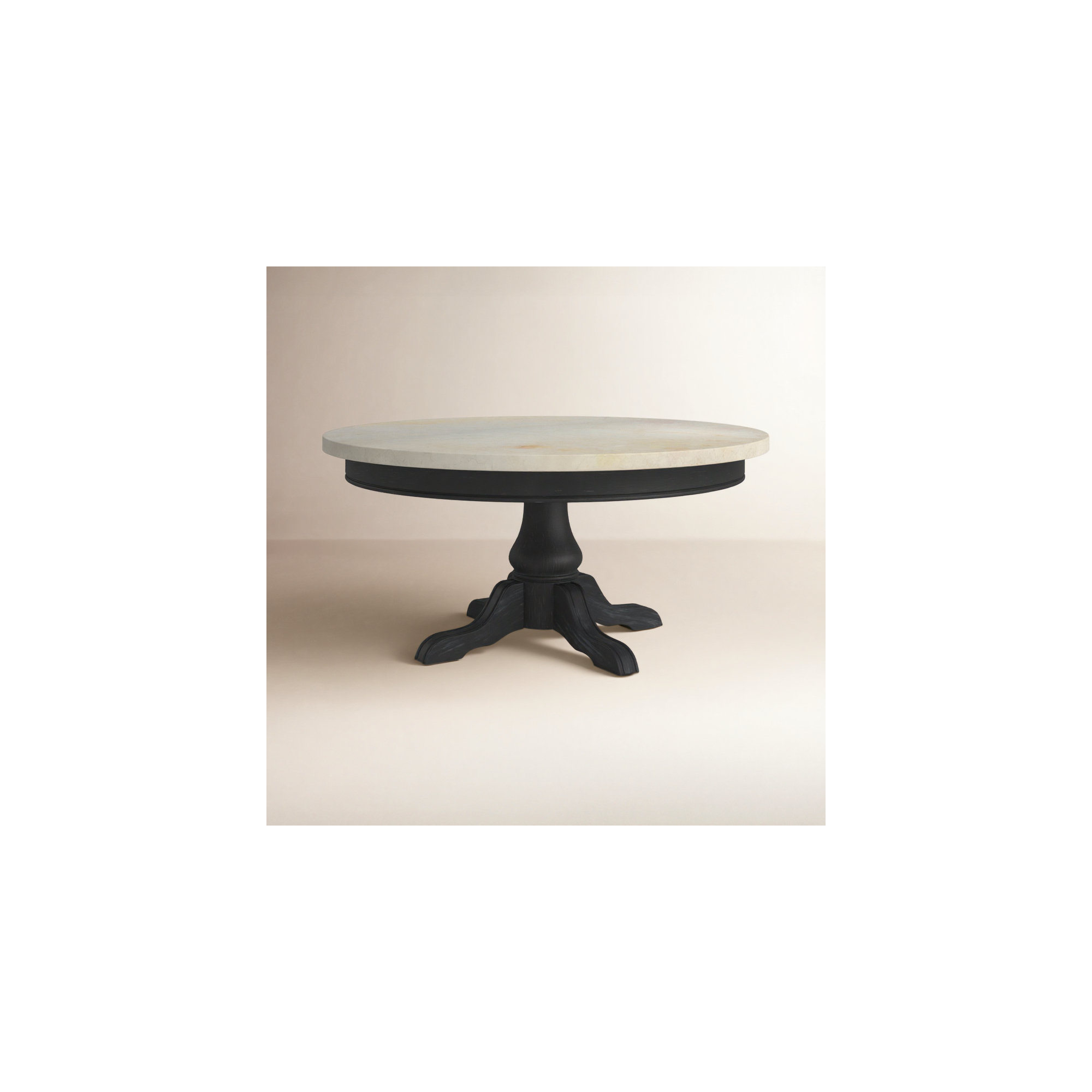 Aberdale Coffee Table, Ivory Top/Black Base