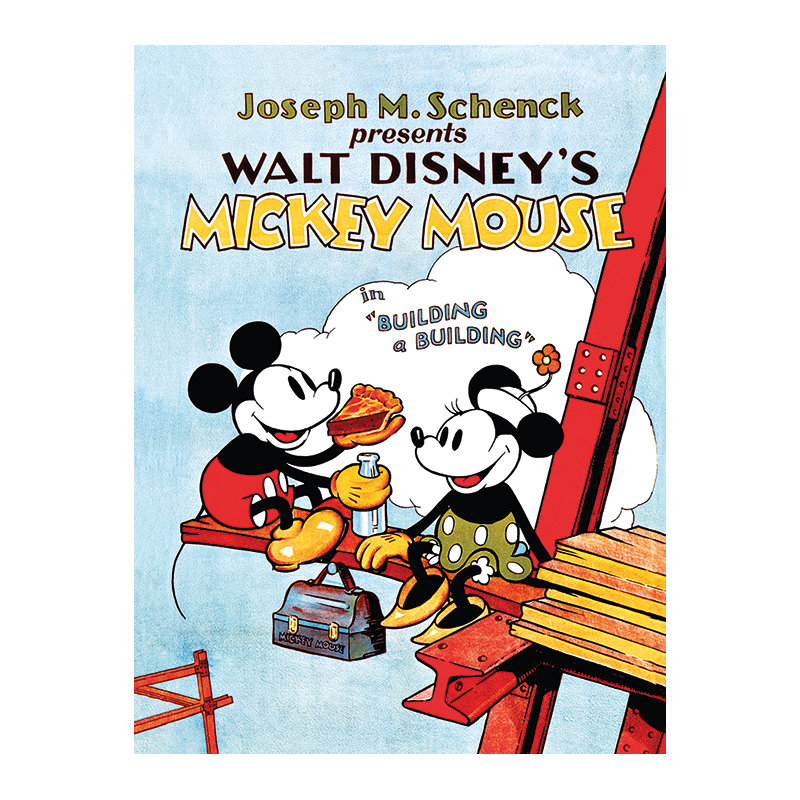 Mickey Mouse, Building a Building Vintage Advertisement on Canvas