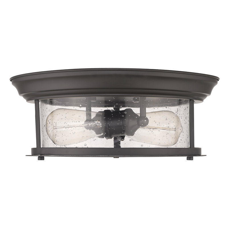 Plafonnier encastré 2 lumières Canale, Bronze, H 5,5 po x l 13,5 po x P 13,5 po