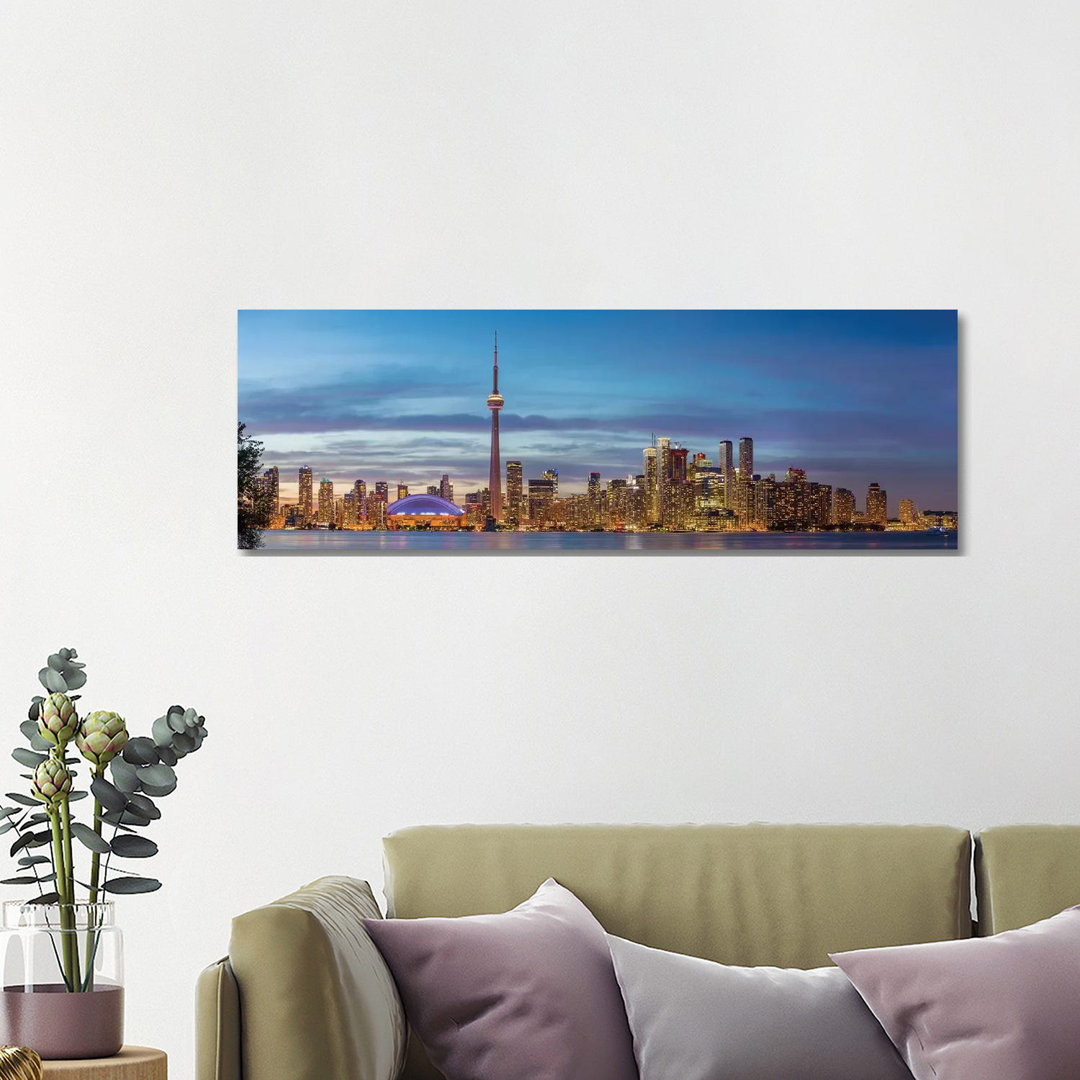 Skylines and CN Tower from Toronto Island Park, Toronto, Ontario, Canada - Wrapped Canvas Panoramic Photograph