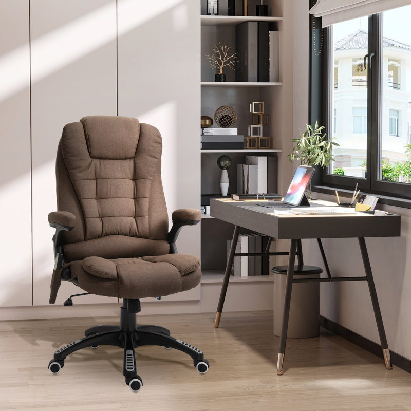 Fauteuil de bureau massant avec vibrations à 6 points, Brun
