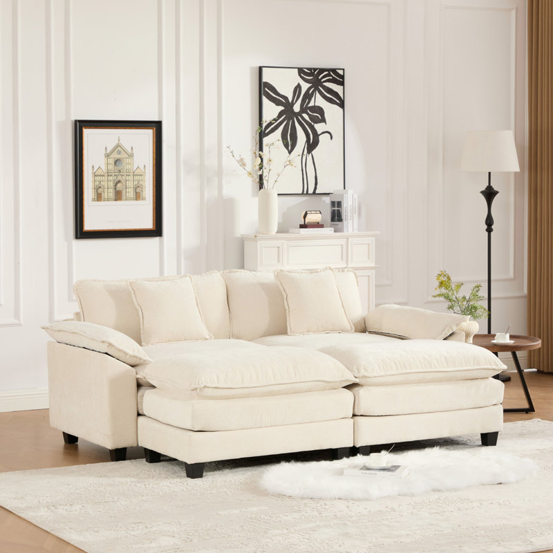 Causeuse confortable en chenille en forme de nuage pour les salons et les appartements modernes