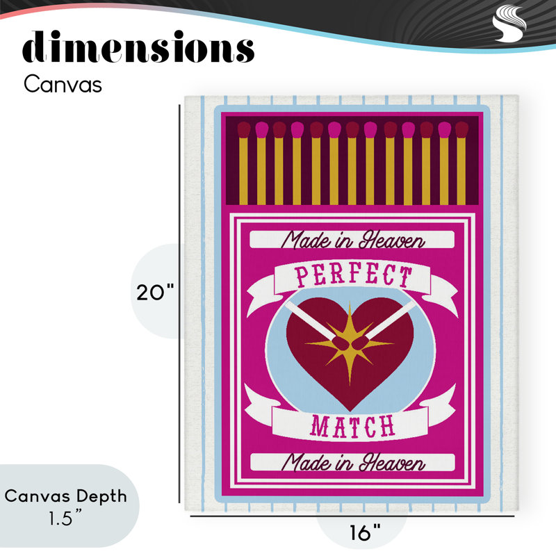 Toile Perfect Match Made In Heaven, design par Lil 'Rue, 20 x 16