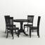 Ensemble de table de salle à manger moderne 5 pièces comprenant une table de cuisine ronde avec piédestal et 4 chaises de salle à manger, 36 po x 36 po, noir-108003994-108003992-96489791
