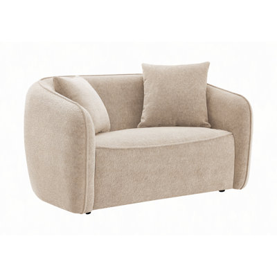 Causeuse Keith en chenille avec 2 coussins décoratifs assortis
