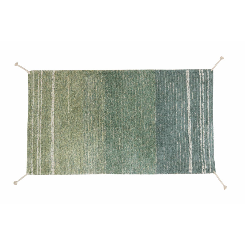 Tapis réversible lavable simple bleu rétro, Rectangle 2 pi 7 po x 4 pi 7 po