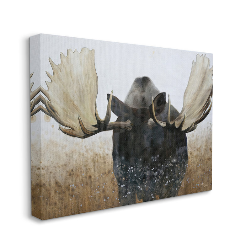 «Stupell Industries Moose Portrait», art mural moderne par Wellington Studio, H 36 po x l 48 po x P 1,5 po