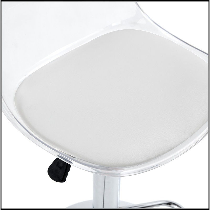 Modern Minimalist Bar Chairs And Bar Stools. Can Rotate 360 ° And Adjust Lifting. PET Backrest And PU Seats. Set Of 2. Suitable For Bars, Restaurants