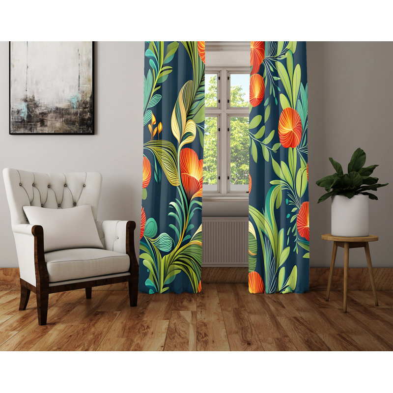 Paire de rideaux semi-transparents en polyester Dartis, L 56 po x L 78 po