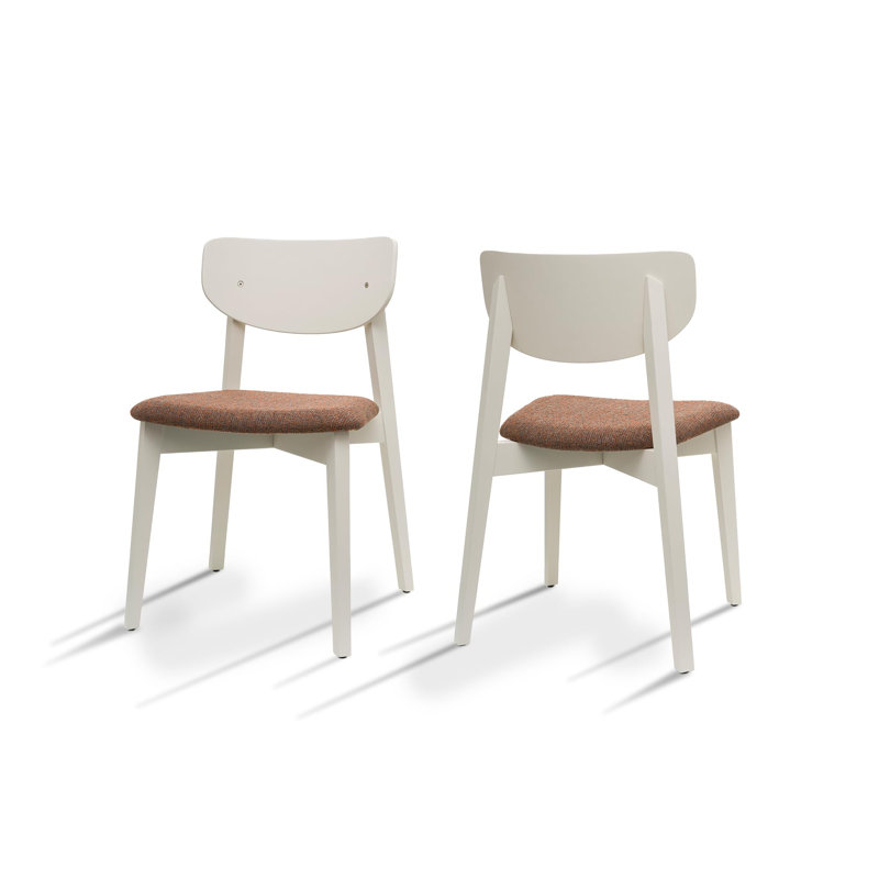 Chaises de salle à manger en bois Opus, 2, Brun, Blanc