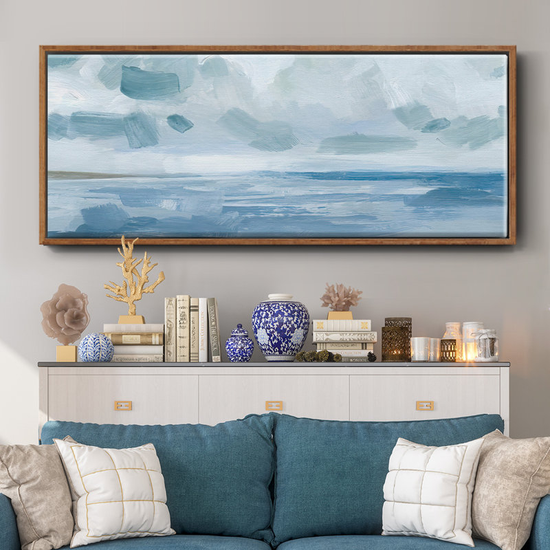 Calm Seascape I- Framed Canvas