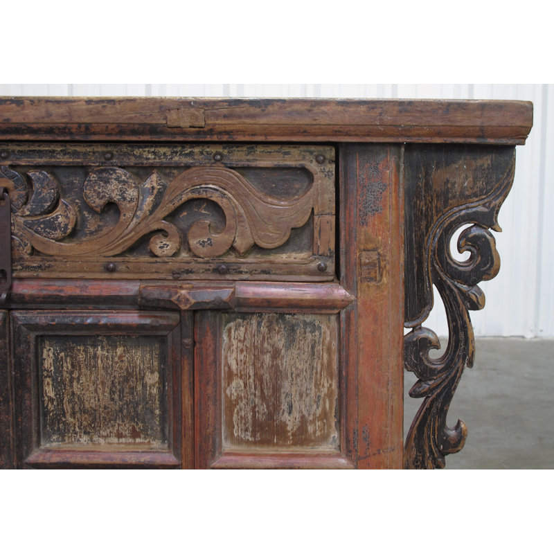 Antique Carved Elm Cabinet