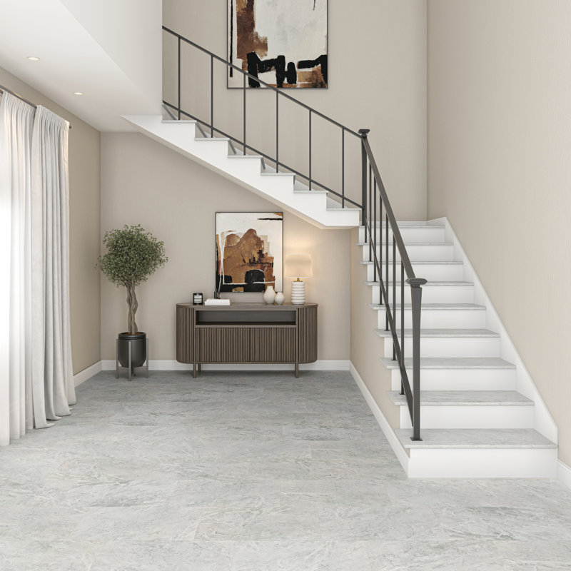 Daltile Grantshire 18 x 36 5.0 MM Glue Down Luxury Vinyl Flooring (6 PCS Per Carton) (27.00 SQFT Per Carton), Gray Wood