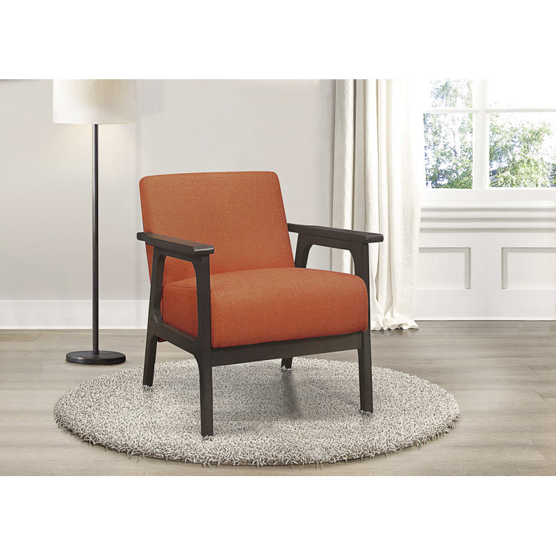 Chaise d'appoint rembourrée, chaise confortable, fauteuil, chaise de lecture, Orange