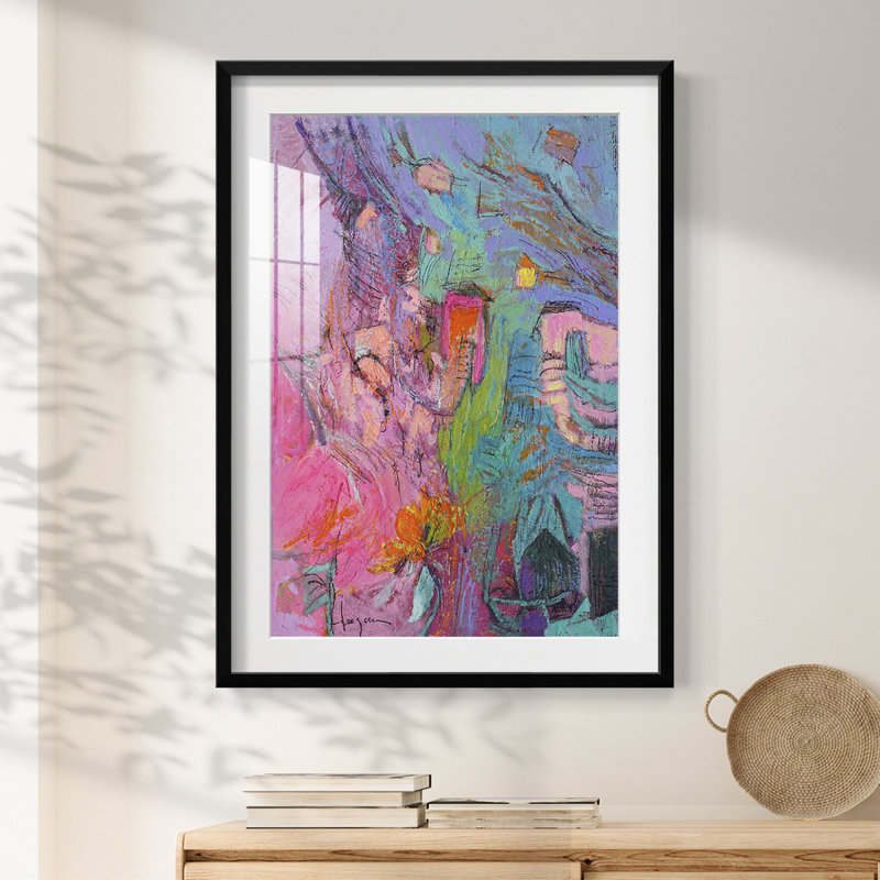 Ma maison rose - impression encadrée, H 25,5 po x l 17,5 po, Noir