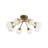 8-light Striped Glass Globe Semi-flush Mount