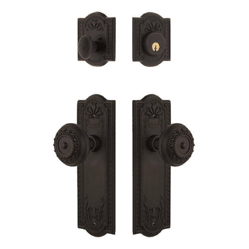 Nostalgic Warehouse Meadows Entry Set with Meadows Knob, Oil-Rubbed Bronze, 2.375
