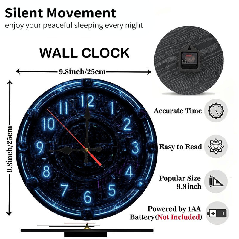 Horloge numérique face bleue