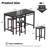 Modern 5-Piece Counter-Height Dining Set | Space-Saving Iron & Wood-Grain Bar Table with 4 Stools for Small Spaces-1844932169-1844932168