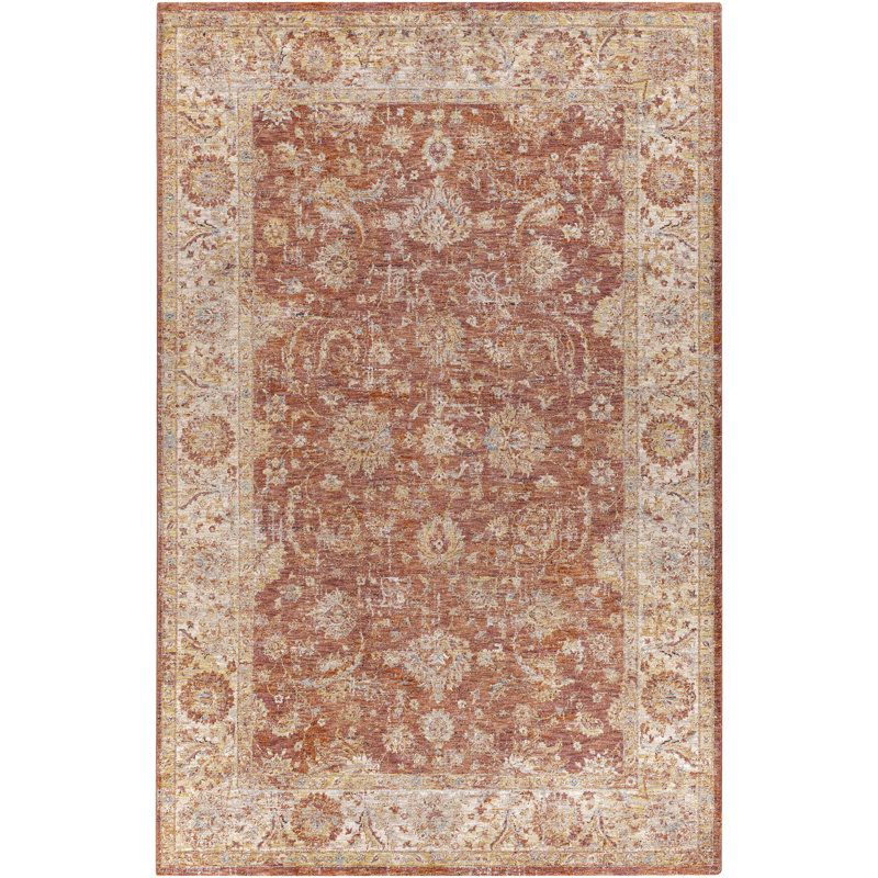 Tapis brun / bleu Allie, Rectangle 2 pi 7 po x 4 pi, Brun / Beige