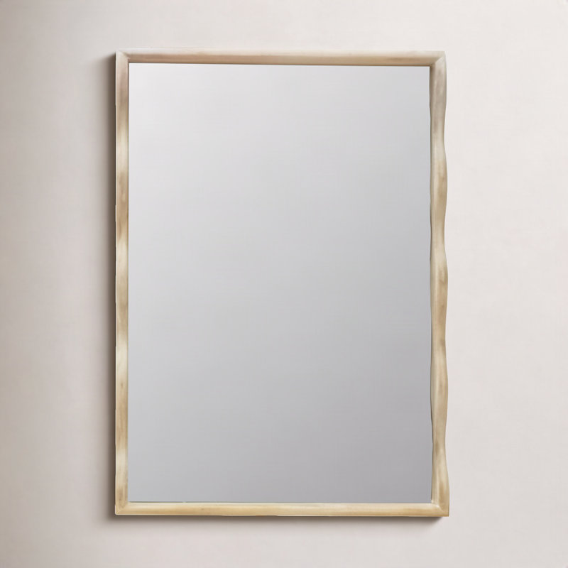 Willow Scalloped Mirror, Bleached Oak