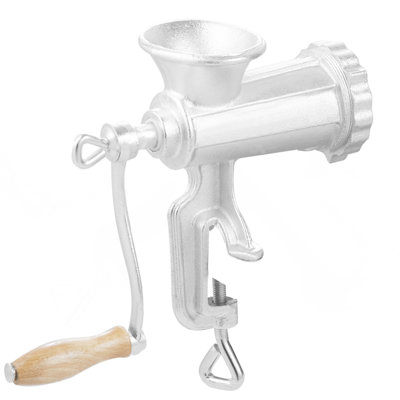 Hachoir à viande manuel, hachoir à viande en fonte robuste avec pince de table en acier, hachoir à viande avec 1 lame de coupe, 2 plateaux de coupe, 3 tubes à saucisses pour poivron de boeuf