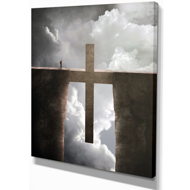 " Big Cross Between Two Cliffs ", 20" H x 12" W x 1" D
