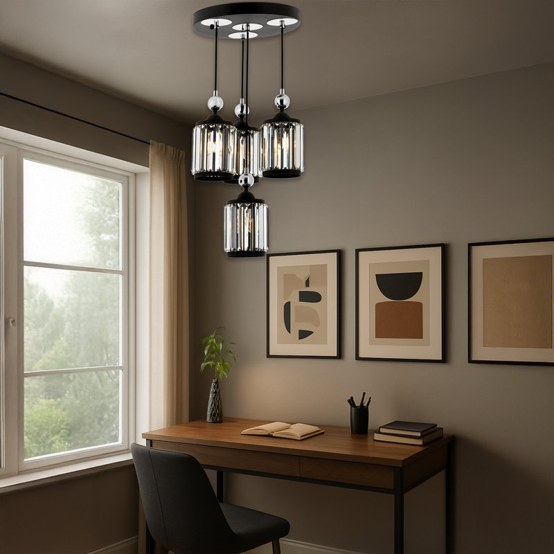 Luminaire suspendu en cristal 4 lumières