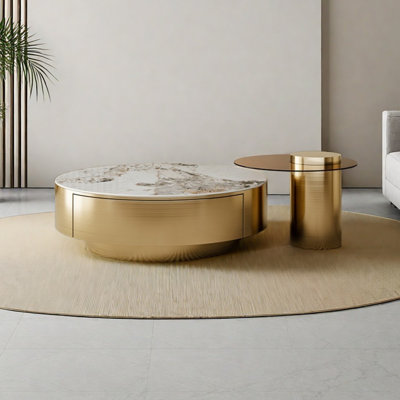 Light luxury round rock table
