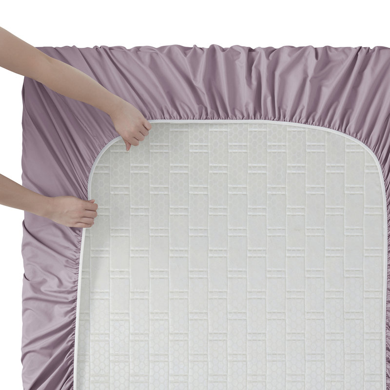  Ensemble de draps double brossé de luxe pour hôtel avec draps et taies d'oreiller très doux, Très grand, Dusty Purple