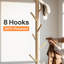 Williamston 8 - Hook Coat Rack, Freestanding Adjustable Solid Wood Coat Rack, Small Space Friendly-623285445