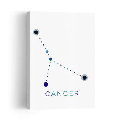 Starry Cancer Constellation Abstract Contemporary Wall Art Print by Emiliano Deificus - Wrapped Canvas Print