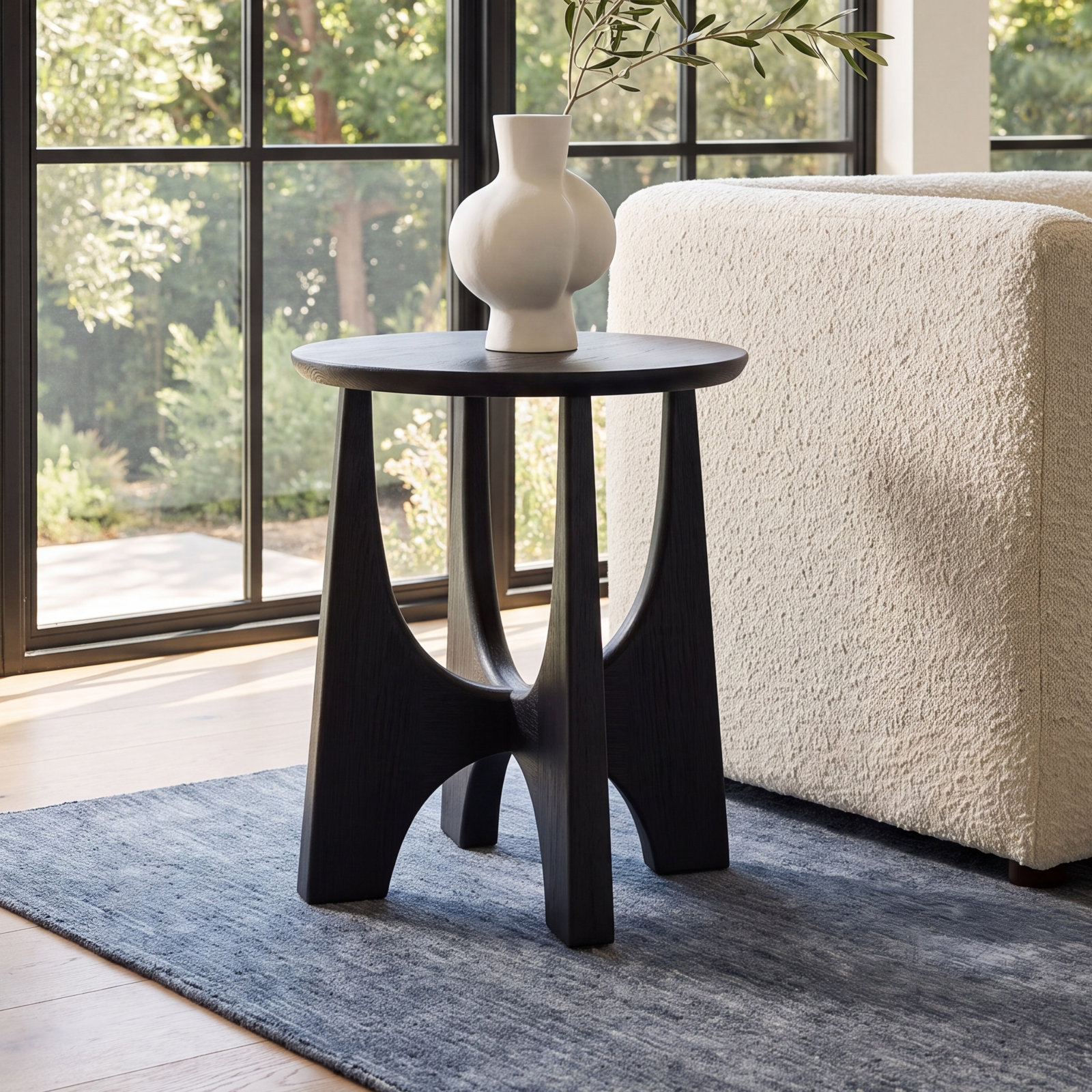 Dunnigan Solid Wood End Table, Black