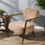 Chaises d'appoint modernes, structure en métal brun clair, salon spacieux pour la maison